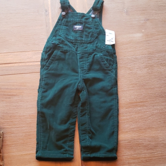 oshkosh green corduroy overalls